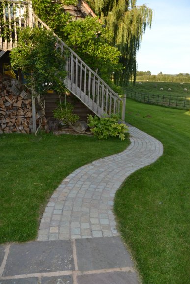 Cobbled path to barn - Victorian Lodge Extension